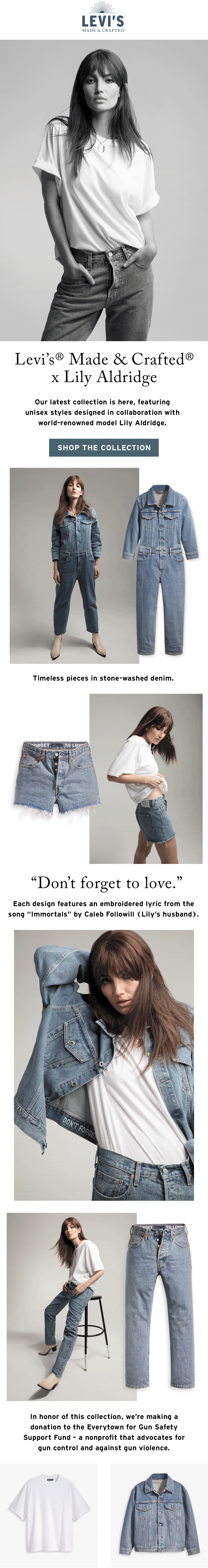 Levi's LMC email campaign — animated scroll through the full email